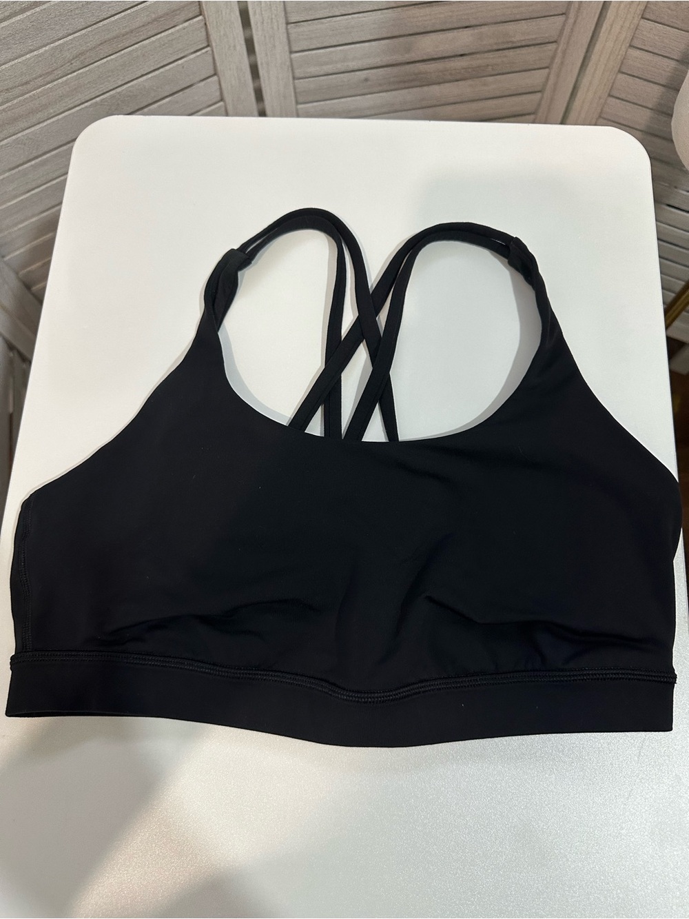 lululemon athletica Black Crossback Light Support Sports Bra